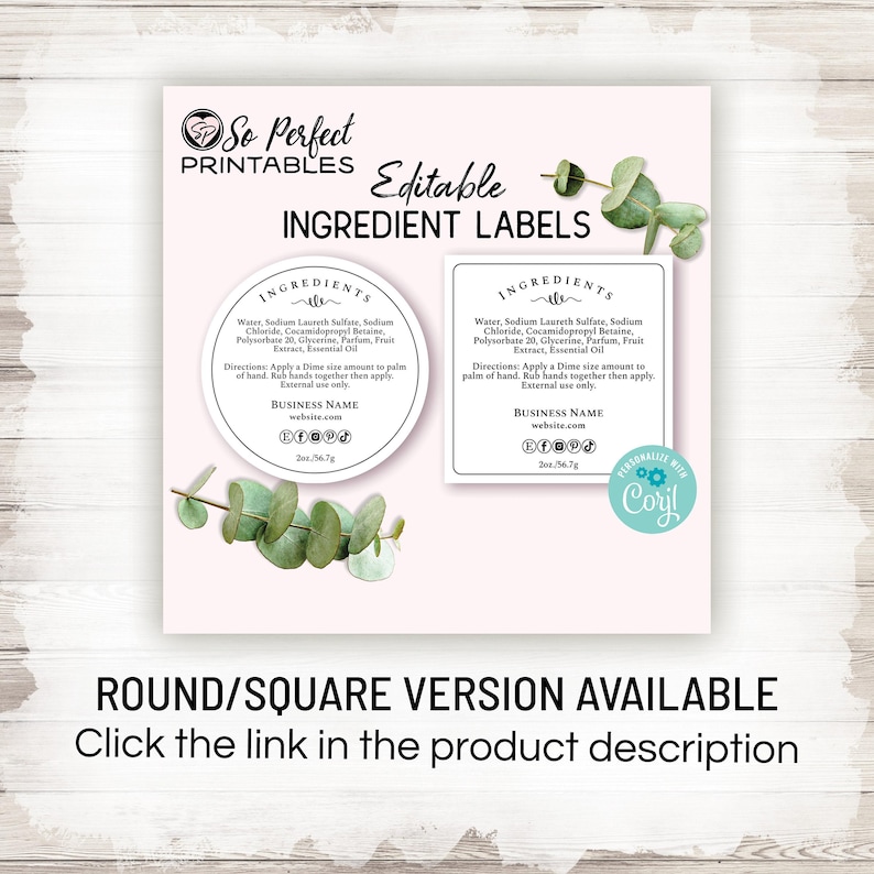 Ingredient Label Template, Custom Product Packaging Sticker ...
