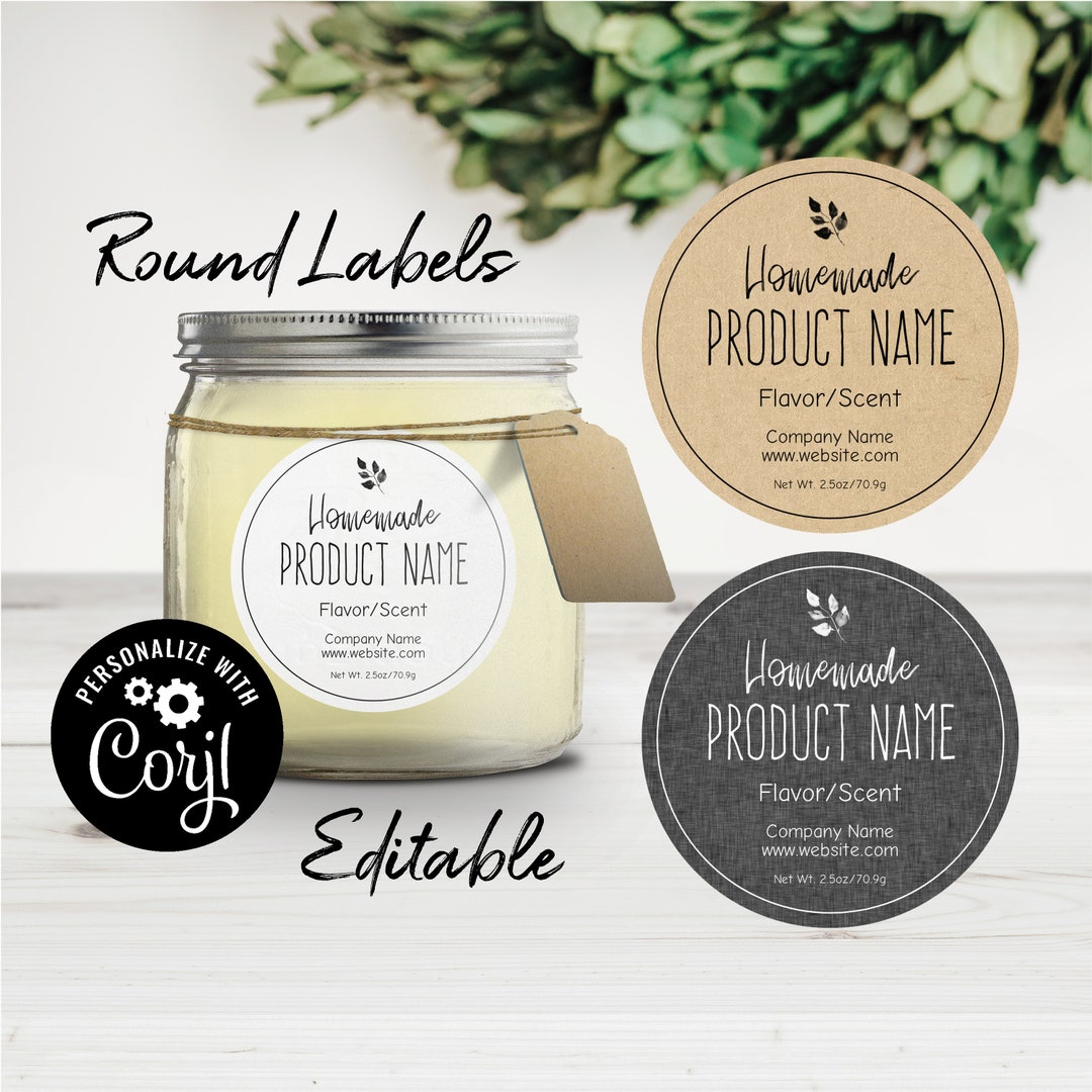 Round Label Template. Natural & Sophisticated Design for Custom ...