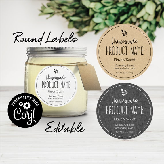 Word Template 2 round label template, Mason jar lid template for