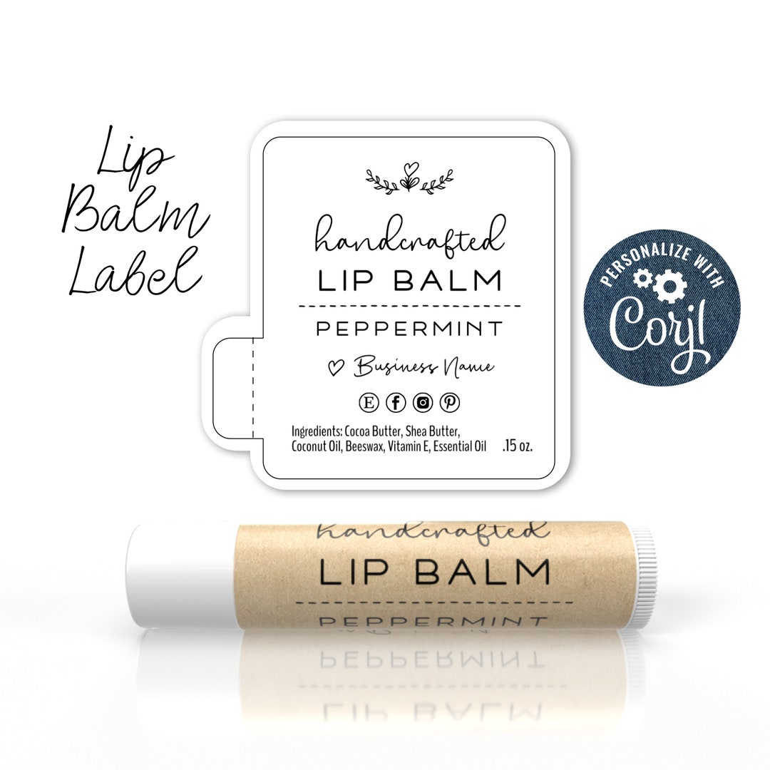 Lip Balm Label Template, Lip Gloss Label. Minimal &amp; Cute Design ...