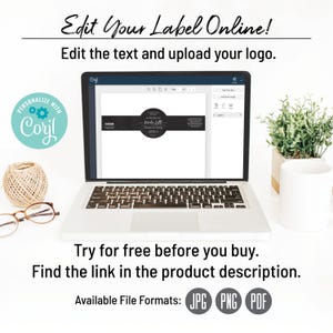 Wrap Around Labels for Soap, Candles, Jars, Bottles. Editable Template. Personalize Online, Download and Print. OL1103 Sticker. Soap Labels. image 2