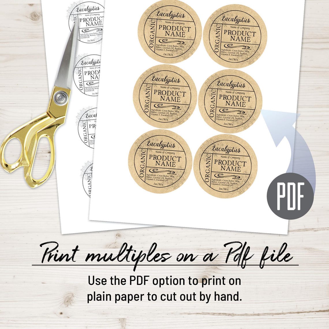 Editable Circle Label Template, Apothecary Custom Digital Product ...