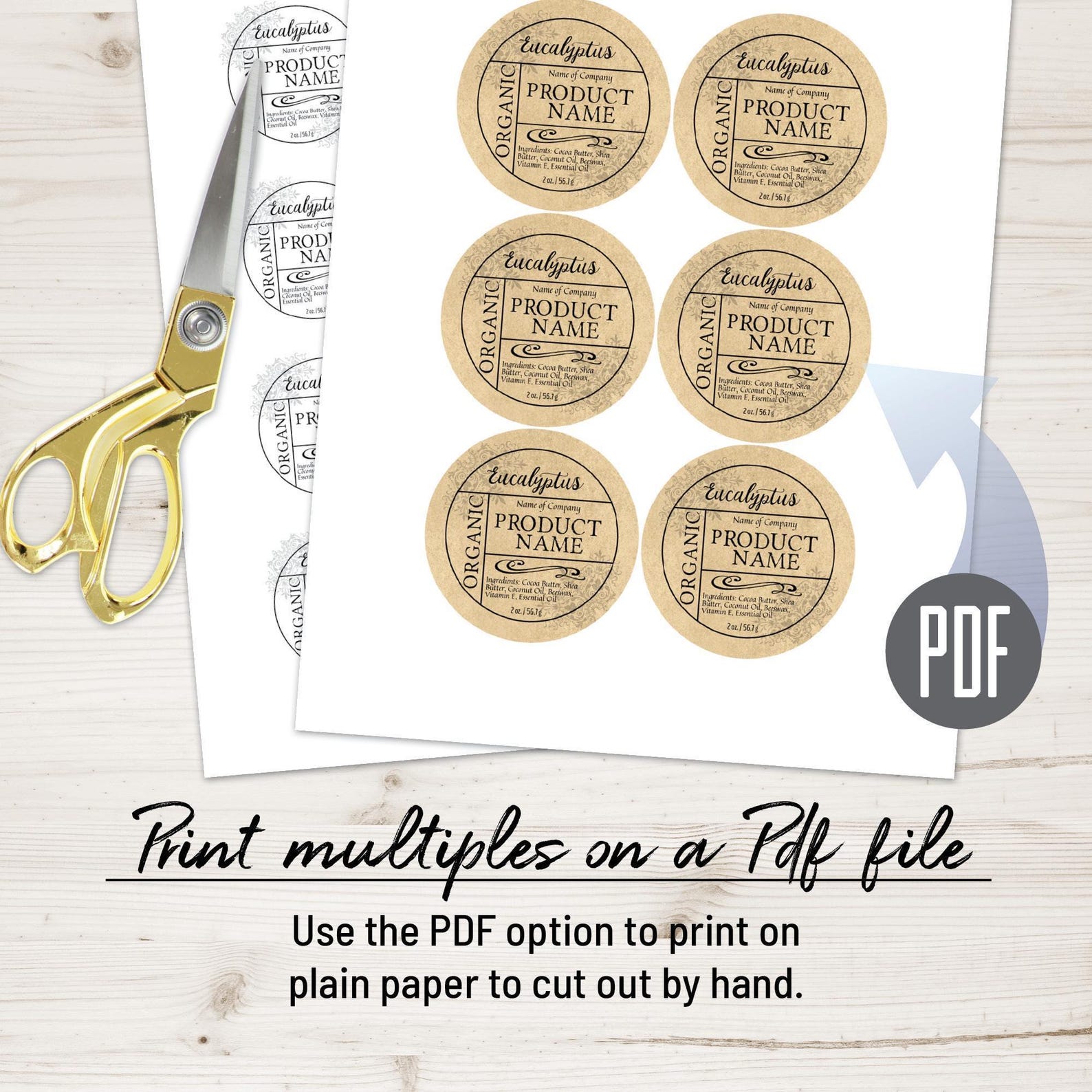 Editable Circle Label Template, Apothecary Custom Digital Product ...