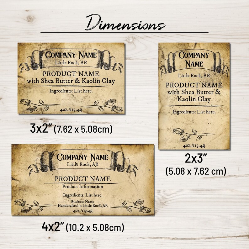 Product Label Template, Antique Paper 2x3, 3x2, 4x2. Customize Online ...