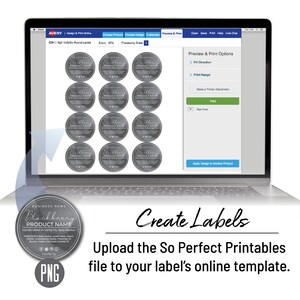 Editable Circle Label Template. White + Black Watercolor Sticker ...