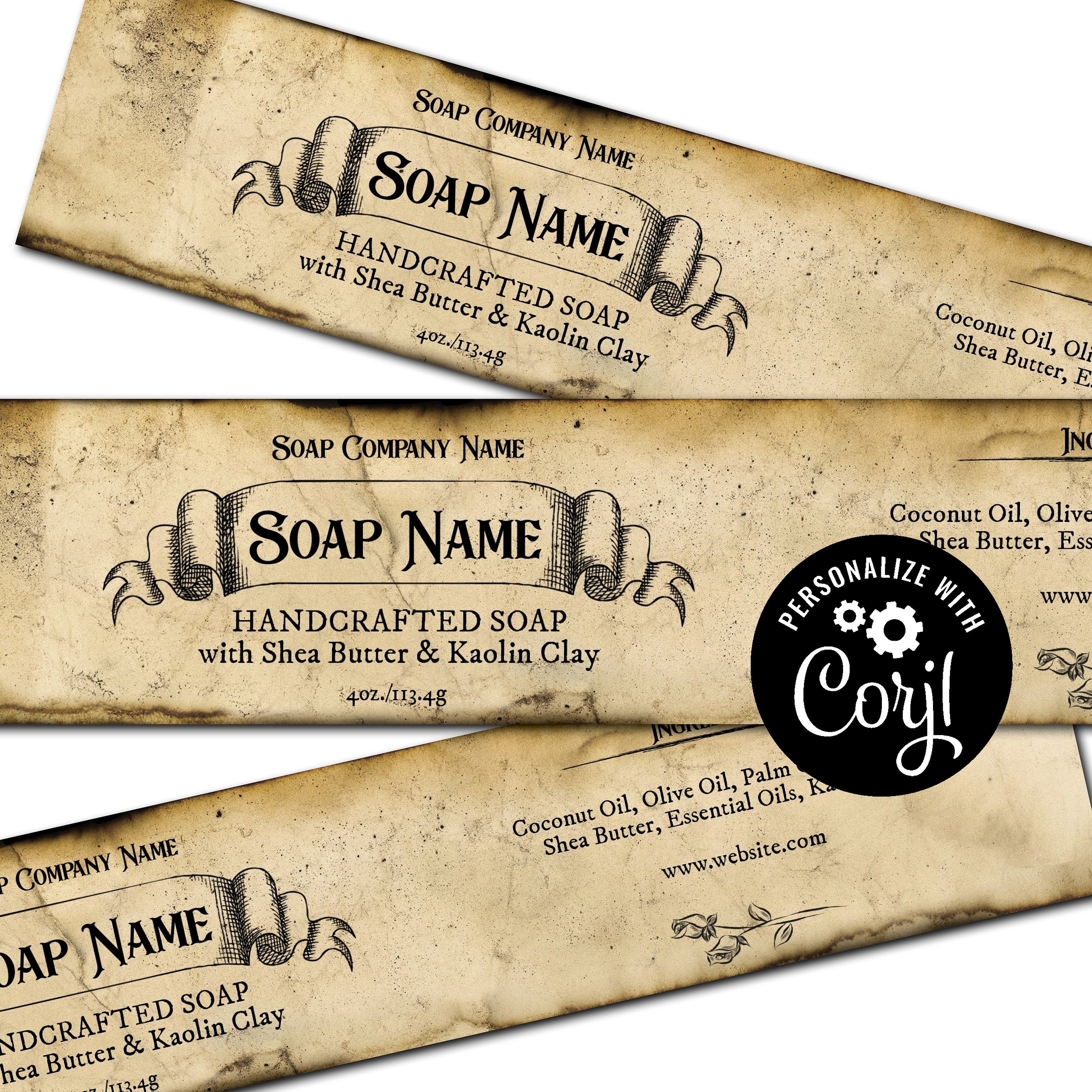 Minimalist Editable Soap Label 3 SIZES 2.5 X 7/8/9, Belly Band, Soap  Packaging EDITABLE TEMPLATE 050 043 Juliette 