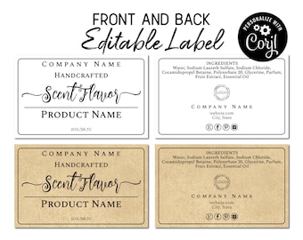 Small Jar Label, Front & Back Editable Label Template, Simply Natural Design. Edit Online, Download, Print. Labels for Jars, Soap, Creams.