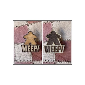 MEEP! - Fun Wood Pins for Meeple Fans and Board Game Lovers