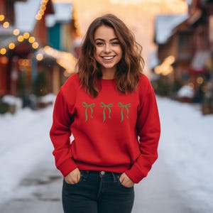 Christmas Coquette Bow - Sweatshirt mit Rundhalsausschnitt