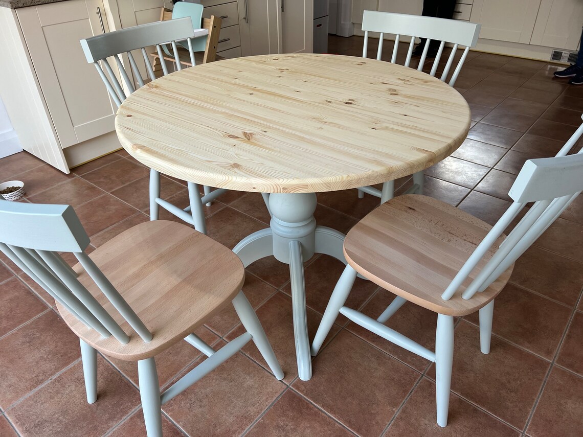 90cm Round Pedestal Farmhouse Dining Table Etsy