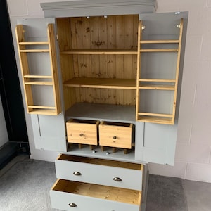 Large 3ft (90cm) bespoke handmade and painted kitchen larder/storage unit