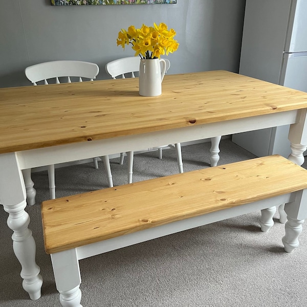 Wiltshire Classic Farmhouse Bench finished your way (table not included)
