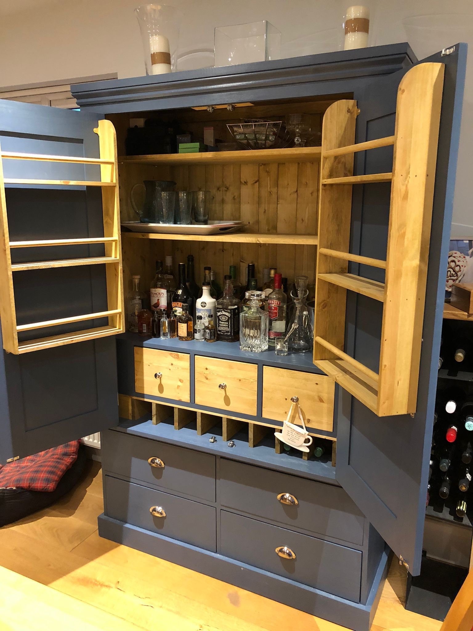 Large 4ft 120cm Bespoke Handmade and Painted Kitchen Larder