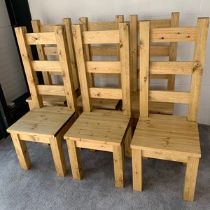 Chunky farmhouse ladder back dining chairs