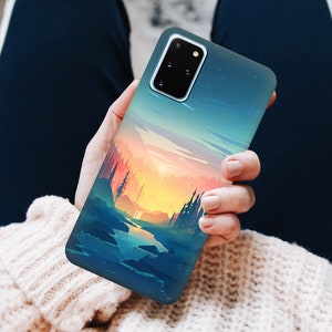 Forest case moon case for Samsung A52 case A14 A15 case S24Plus case A55 case Samsung A32 case S24 case A54 case Z Flip 5 Z Fold 4 A52s case