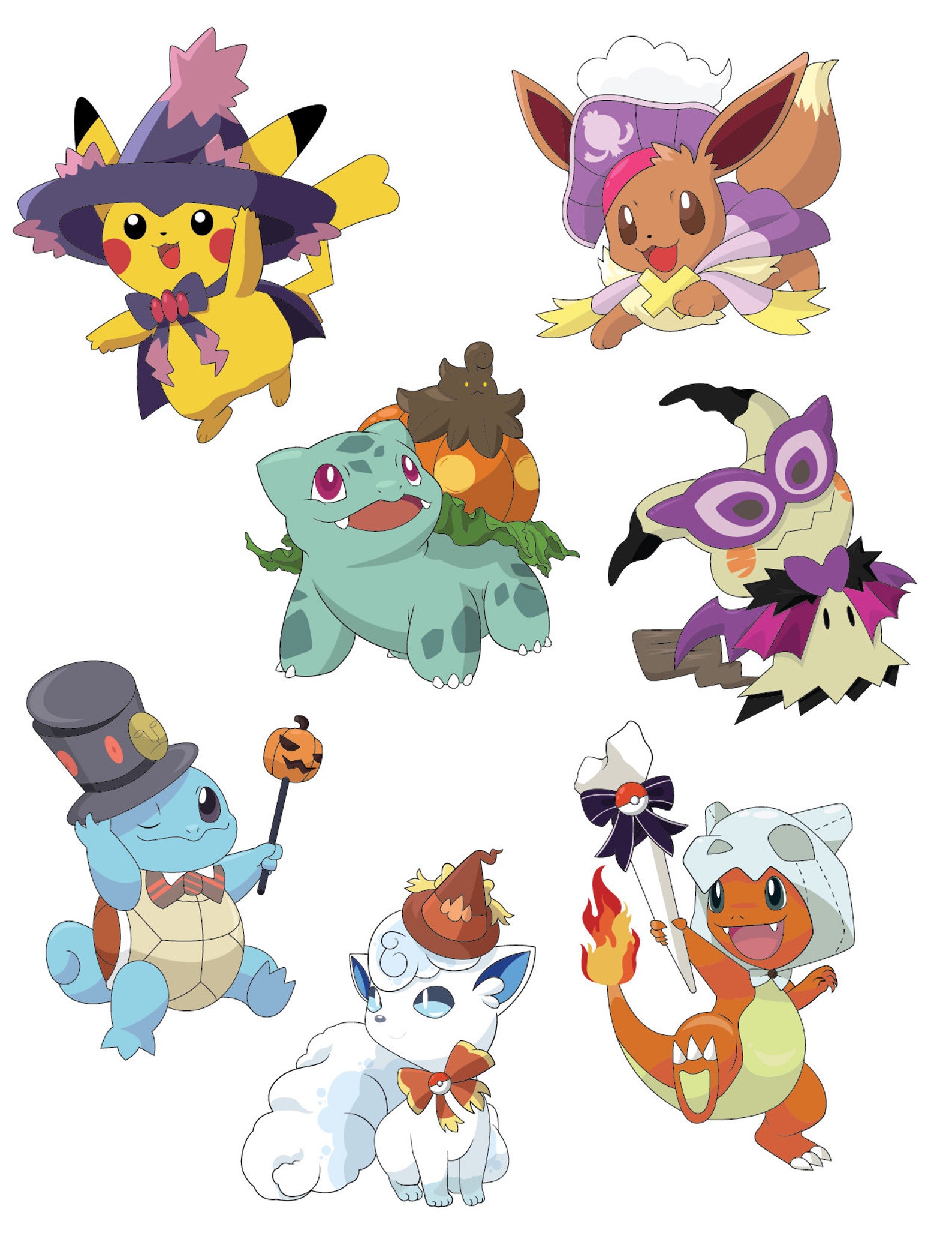 Pokemon Halloween Stickers Etsy