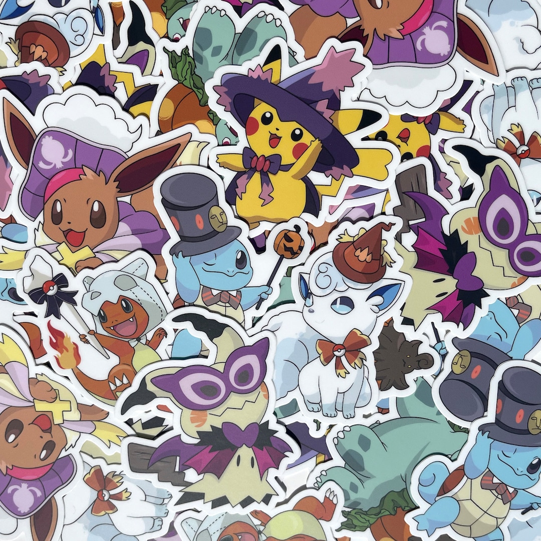 Pokemon Halloween Stickers Etsy