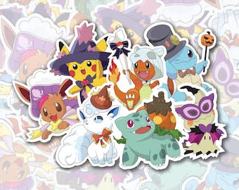 Cute Halloween Pokemon Vinyl Stickers for Personal Laptop Decal, Phone Cases, Water Bottles, Journals, Planners, and More!