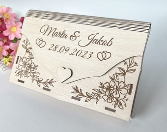 Scatola regalo in legno in stile busta