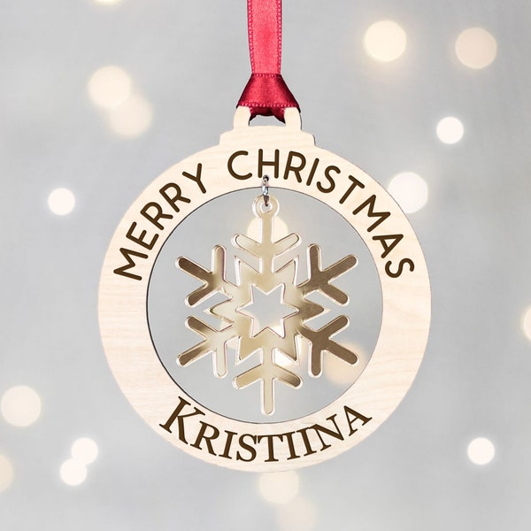 Personalized Snowflake Christmas tree ornament