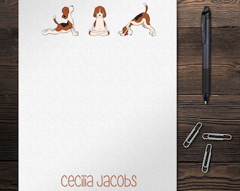 Personalized Graphic Notepad | Beagle Yoga, Teacher Gift