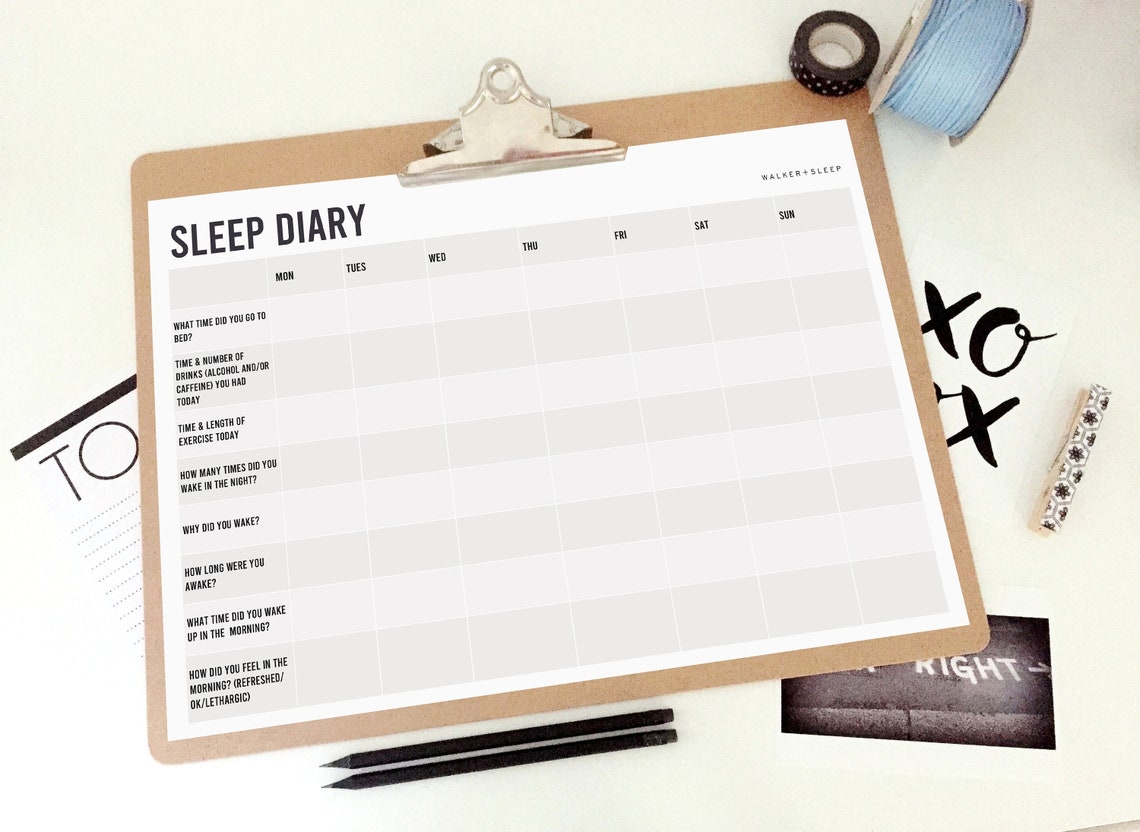 Sleep Diary No3 Printable Sleep Journal Etsy Sleep Diary No3 Printable Sleep Journal Etsy