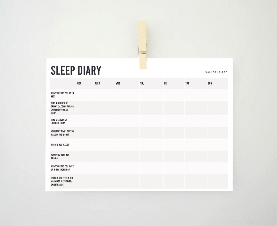 Sleep Diary No3 Printable Sleep Journal Etsy Sleep Diary No3 Printable Sleep Journal Etsy