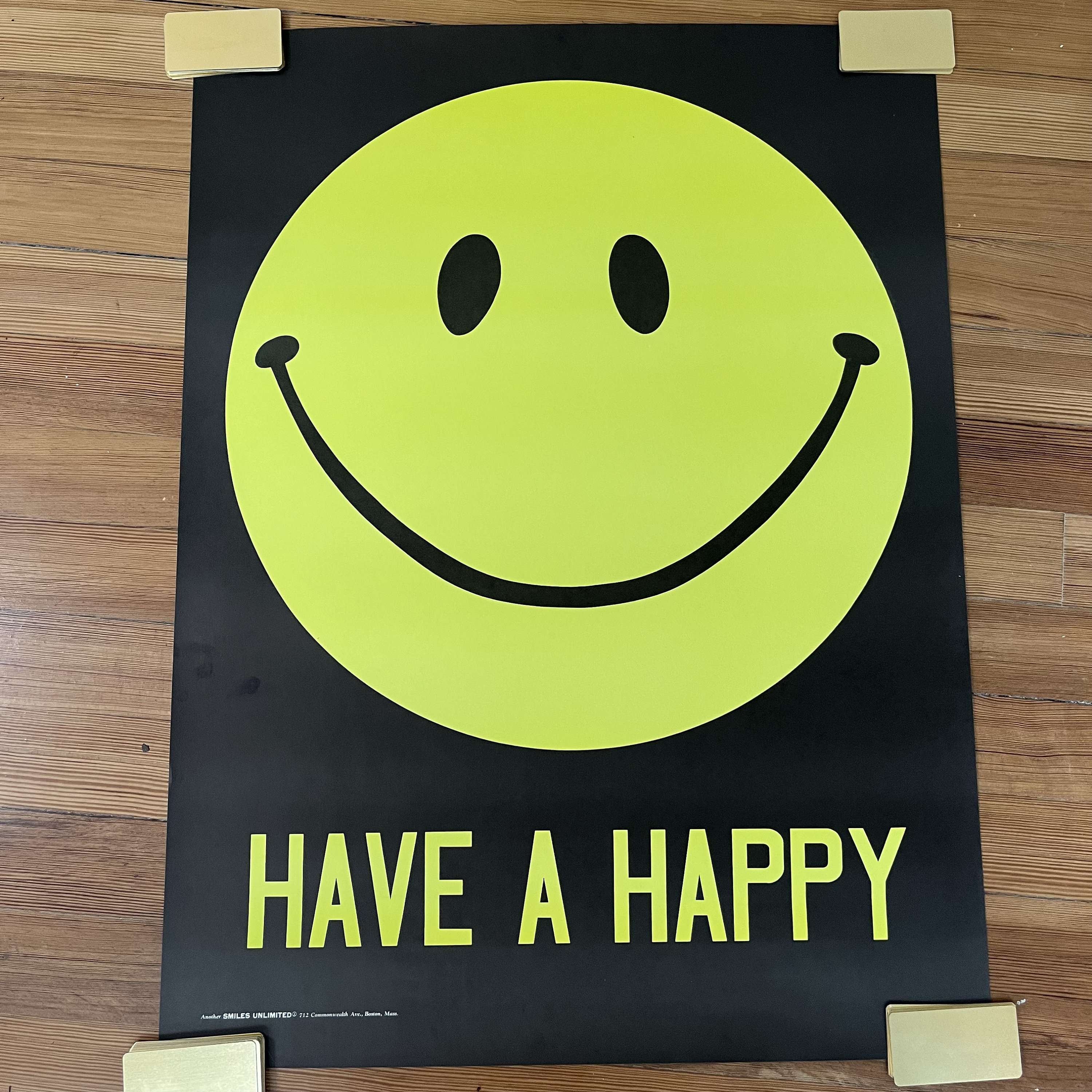 Vintage 1970s Smiley Face Have a Happy Psychedelic Blacklight