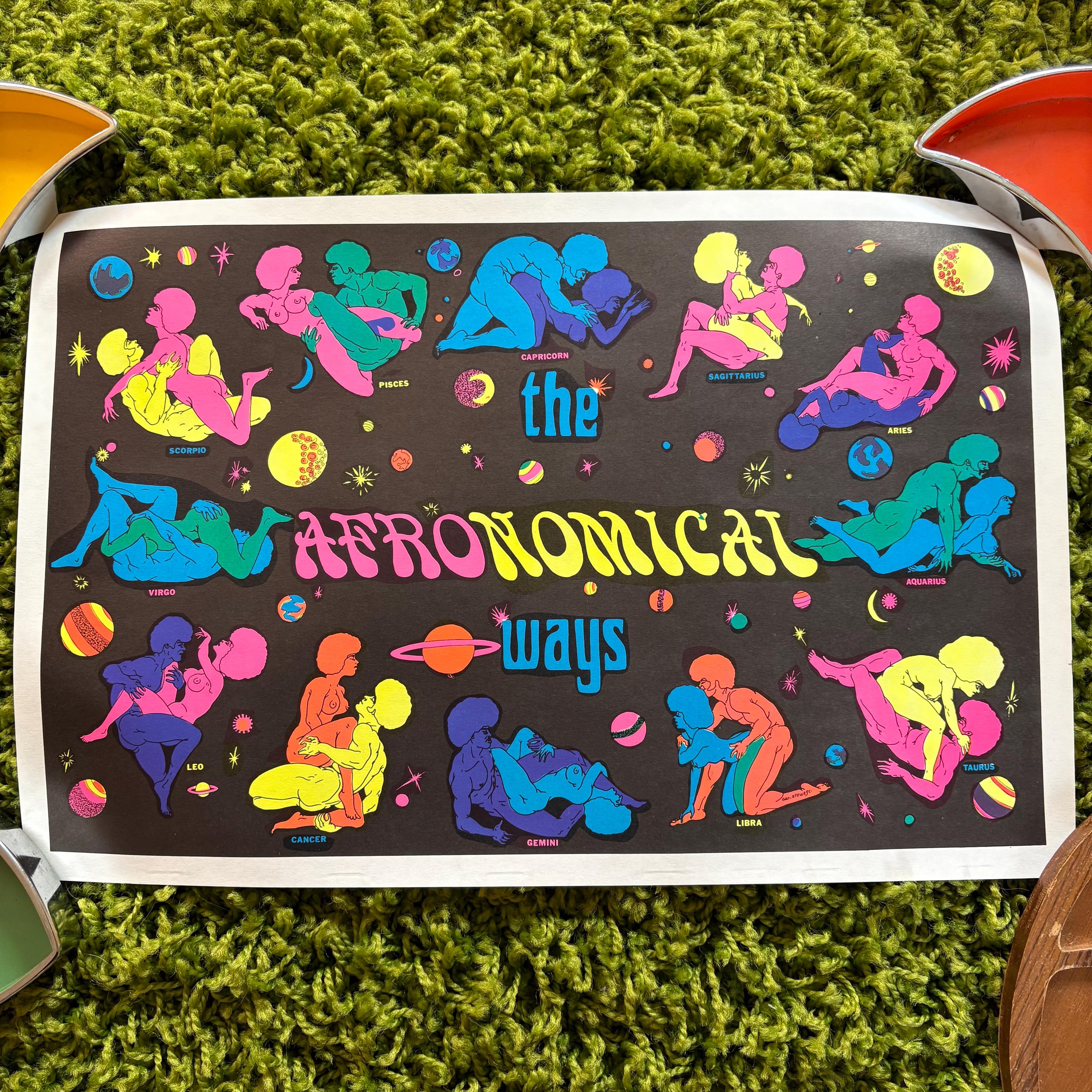 AFRONOMICAL WAY☆BLACK LIGHT☆POSTER☆ポスター☆ Afronomical Ways Blacklight Poster New Vintage