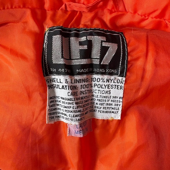 Vintage 1970s Orange Yellow Striped Ski Jacket Coat Nylon Sun