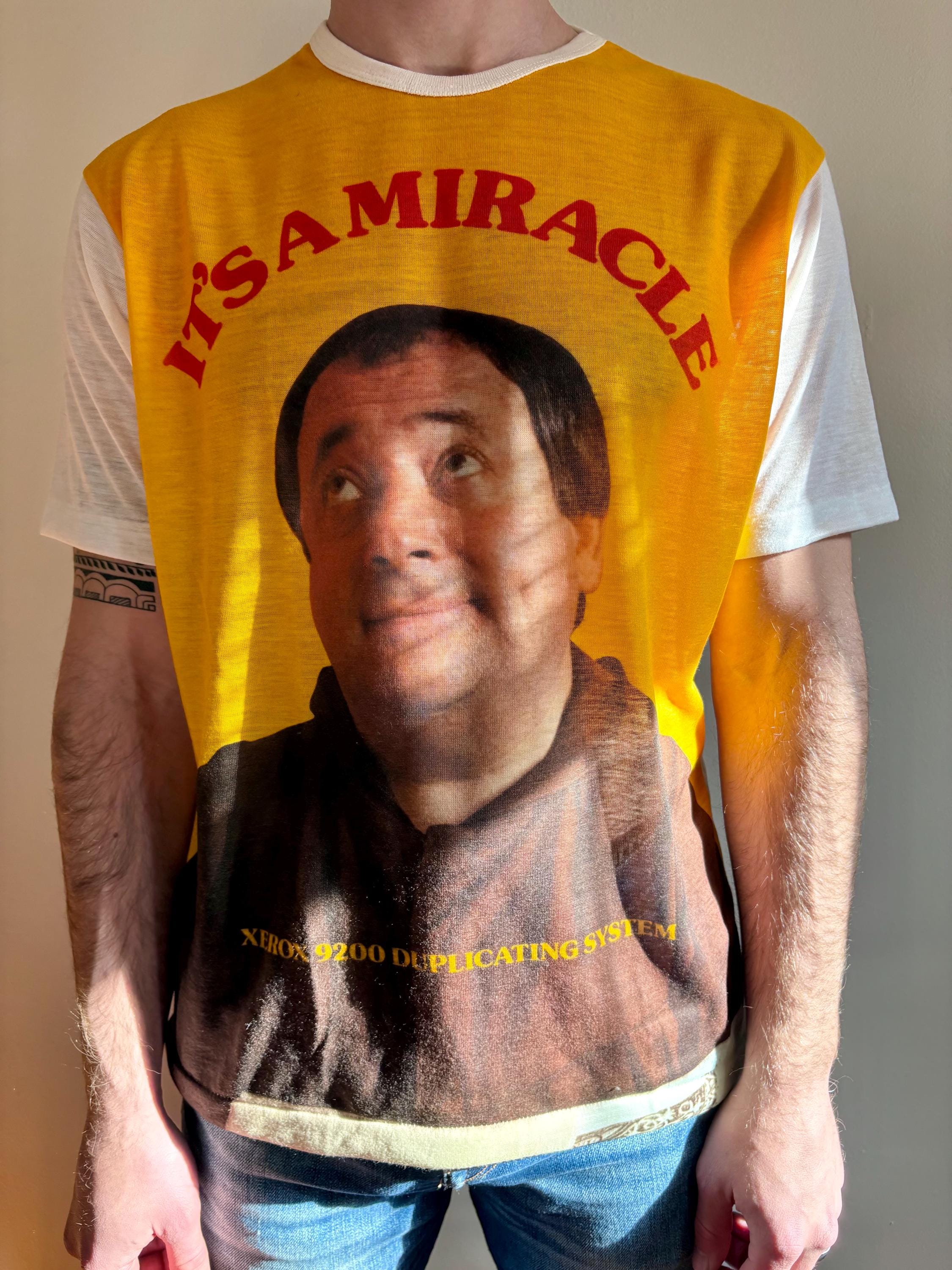 Vintage 1970s 80s Xerox It's a Miracle Graphic Tee T Shirt Top