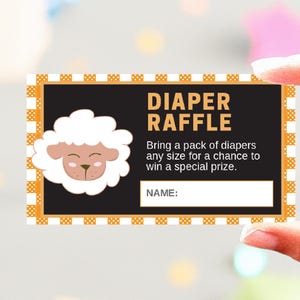 Sheep Baby Shower Diaper Raffle Ticket (Printable)