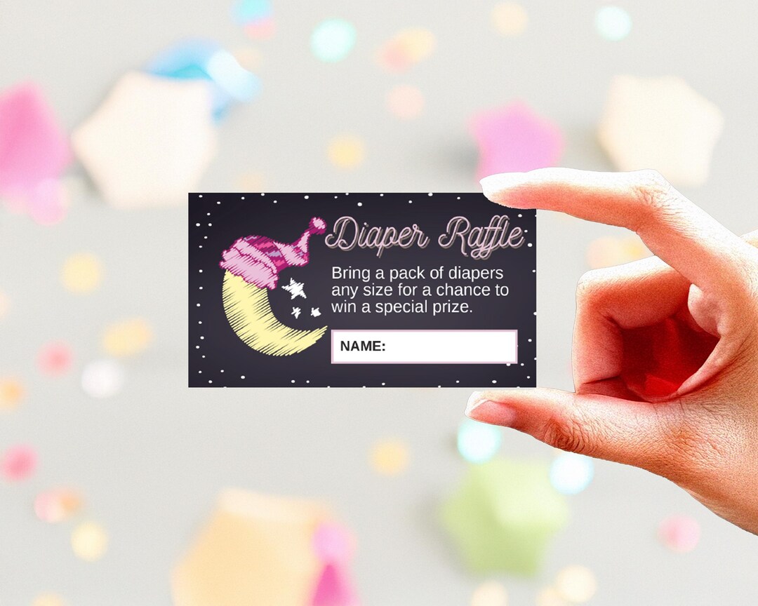 Diaper Raffle Ticket | Loved to the Moon and Back (pink) | Printable ...