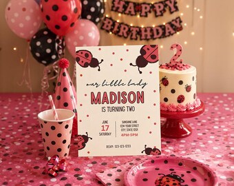 Lady Bug Invitation |  Printable  |  Canva Template  |  Party