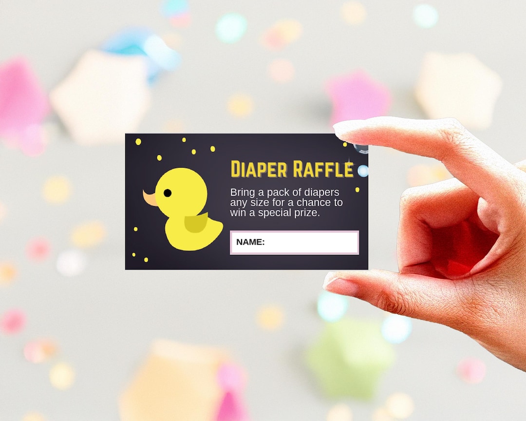 Diaper Raffle Ticket | Rubber Duck Baby Shower | Printable | Party ...