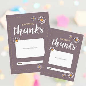 Printable Thanks Gift Card Holder: Teacher, Birthday, Thanksgiving (Digital Download 5x7 inch)