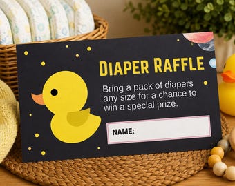 Rubber Duck Baby Shower Diaper Raffle Ticket (Printable)