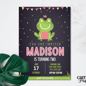 Pink Turtle Birthday Invitation |  Printable  |  Canva Template  |  Party