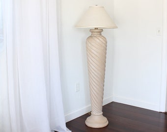 Vintage 80's Plaster Floor Lamp,  Spiral Column Lighting