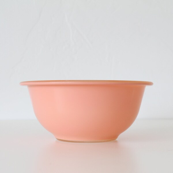 Vintage Peach Pyrex Glass Bottom Mixing Bowl, Autumn Rainbow 322 Nesting Bowl 1L Capacity