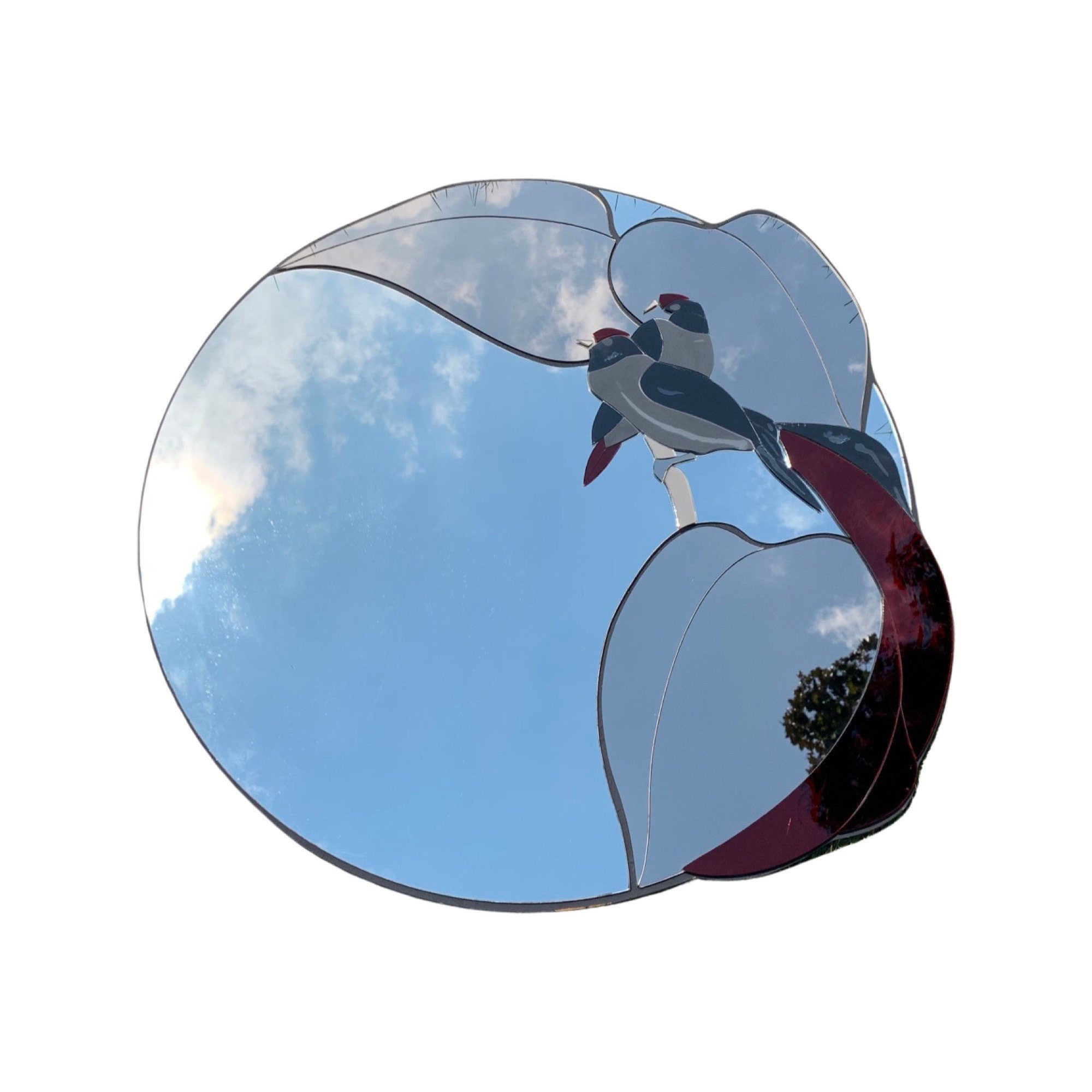 Vintage David Marshall Mirror, 80's Art Glass Wall Mirror