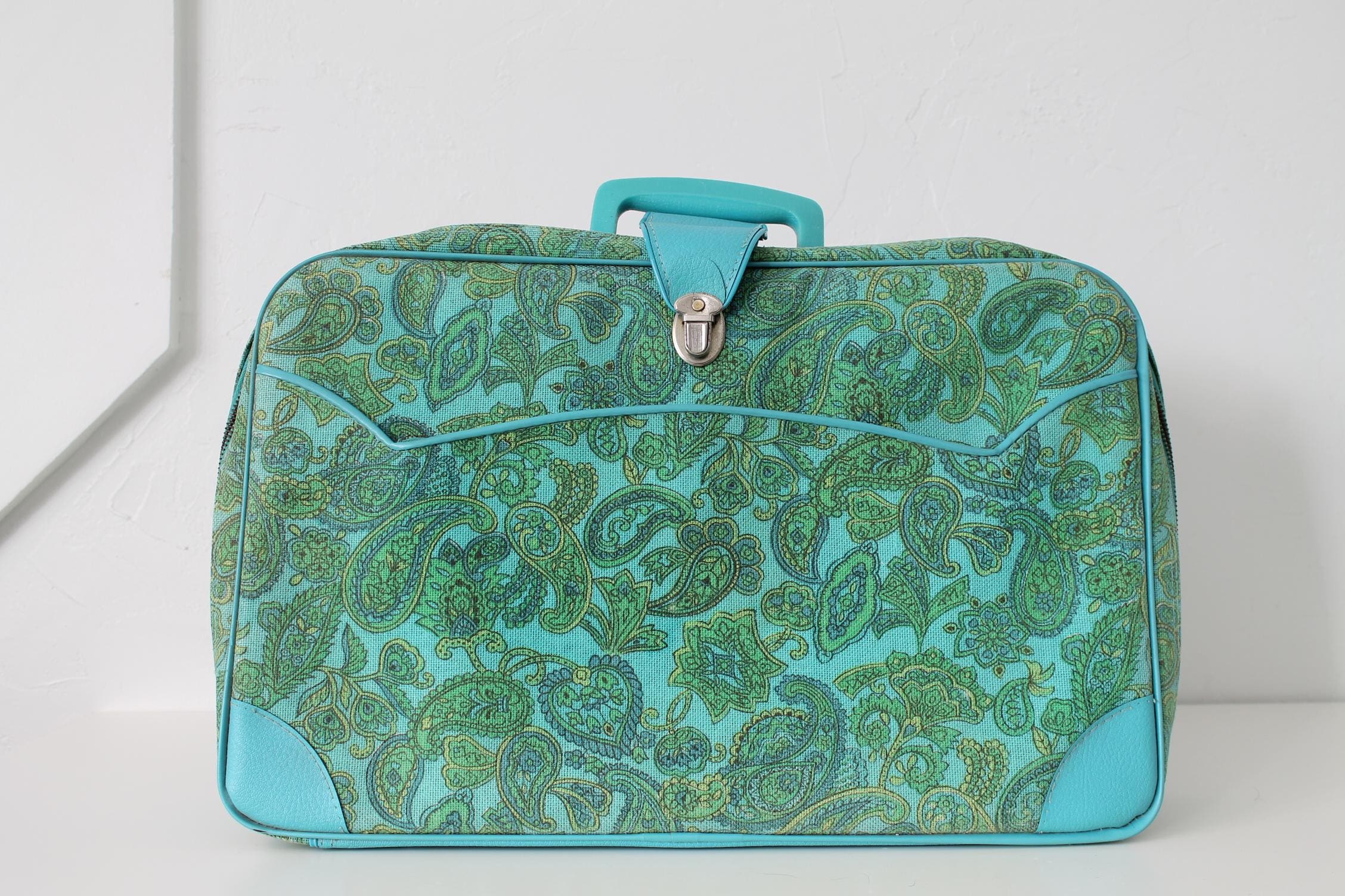 Vintage Retro Paisley Suitcase, 70's Mod Carry-on Luggage - Etsy