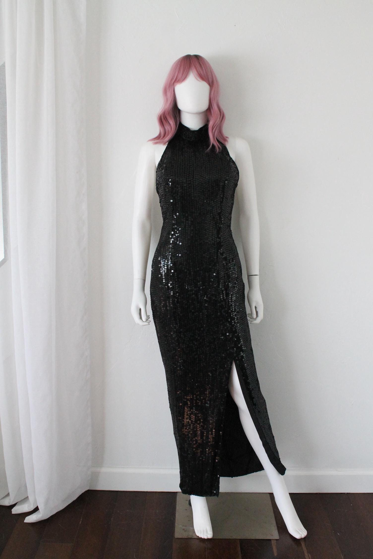 slim fit dress slacks 90s Beaded Silk Dress main image 1