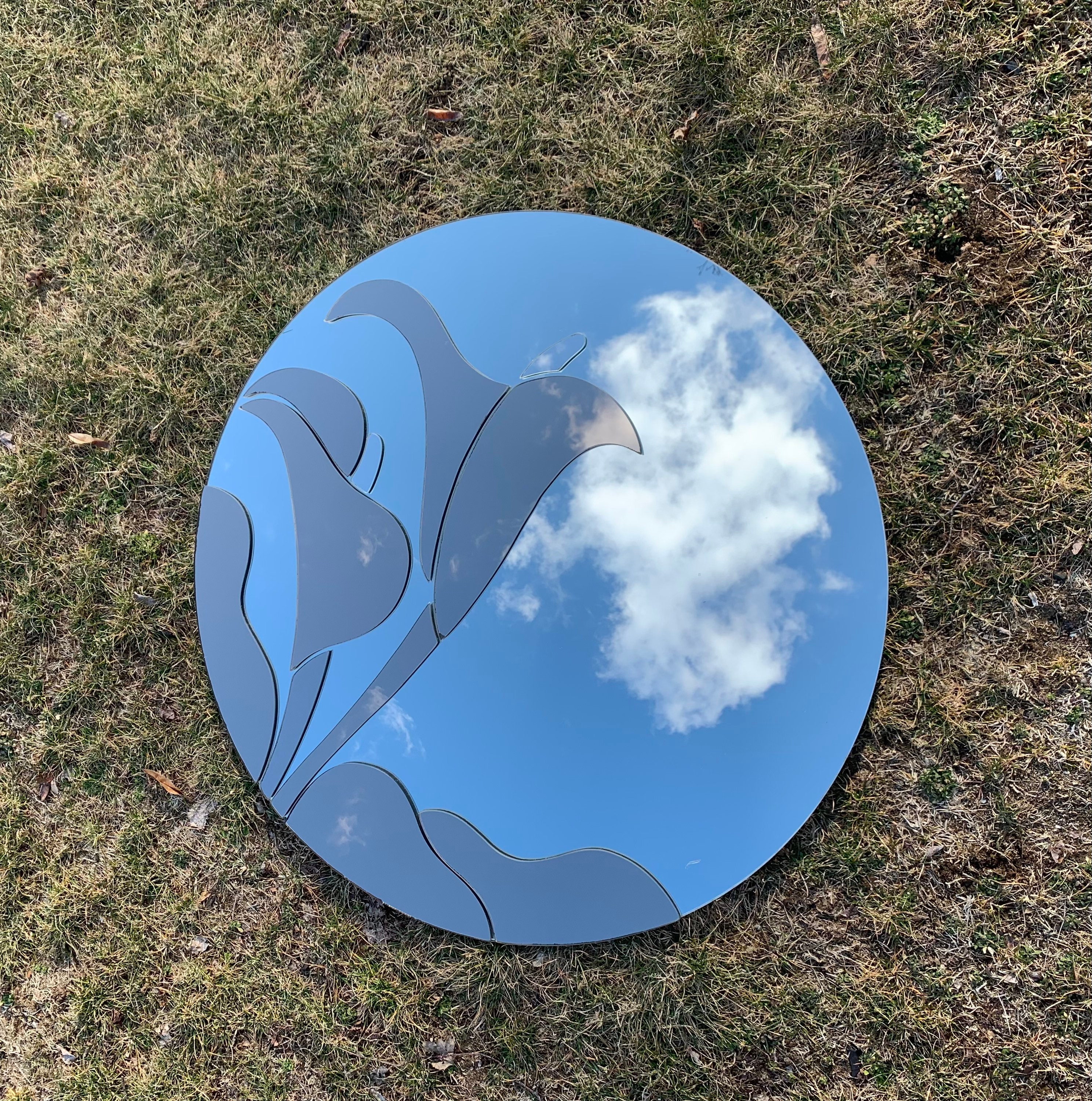 Vintage 80s Art Deco Calla Lily Mirror: David Marshall Style Wall