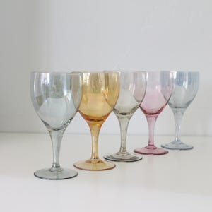 Vintage Rainbow Cocktail Glasses, Mid-Century Barware, Retro Glassware