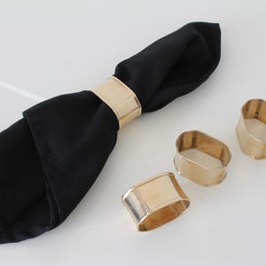 Vintage Brass Napkin Rings, Dining Table Setting Decor