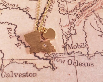 Louisiana Heart State Necklace