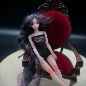 Full Set, Ball Jointed Doll, 1:24 Scale  micro doll for Dollhouse , art bjd doll, Miniature bjd doll 7 cm (2.75 inch), BJD Girl Witch