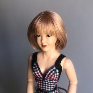 Handmade Natural Wig for Heidi Ott doll, Scale 1/12 ,  mohair for dolls, Heidi Ott doll wig, Heidi Ott Wig