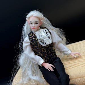 Big Sale! 30% off! BJD man doll 1/12 size.  Scale 5.5 inch 1/12 , BJD doll elf. Miniature doll for dollhouse